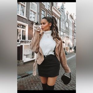 FashionNova Keep it Together Moto Jacket in Camel size 1X NWT